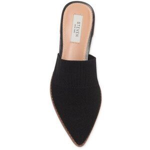 Steven New York Valdez Knit Black Textured Mule Flats 9 Classic Money Minimalist